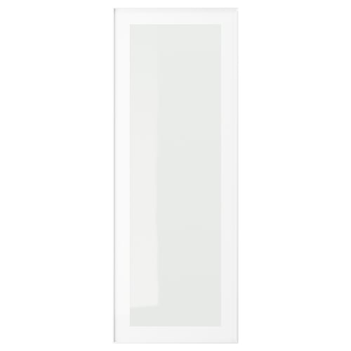HEJSTA Puerta de vidrio, blanco/vidrio transparente, 15x40 "
