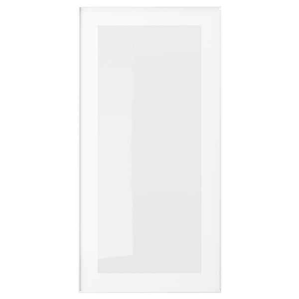 HEJSTA Puerta de vidrio, blanco/vidrio transparente, 15x30 "
