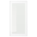 HEJSTA Puerta de vidrio, blanco/vidrio transparente, 15x30 "