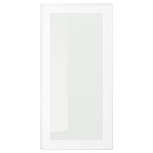 HEJSTA Puerta de vidrio, blanco/vidrio transparente, 15x30 "