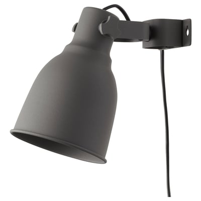 HEKTAR Foco pared/pinza+bombilla, gris oscuro