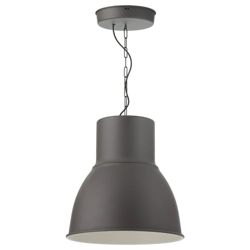 HEKTAR Lámpara colgante, gris oscuro, 19 "