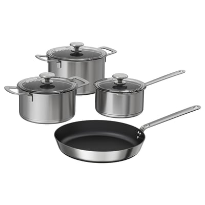 HEMKOMST Batería de cocina, 7 piezas, acero inoxidable