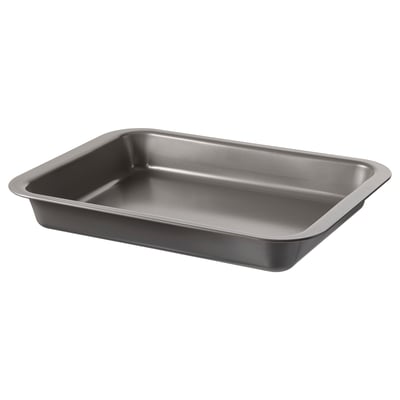 HEMMABAK Fuente de horno, gris, 14x11 "