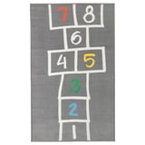HEMMAHOS Alfombra, gris, 39 3/8x63 "