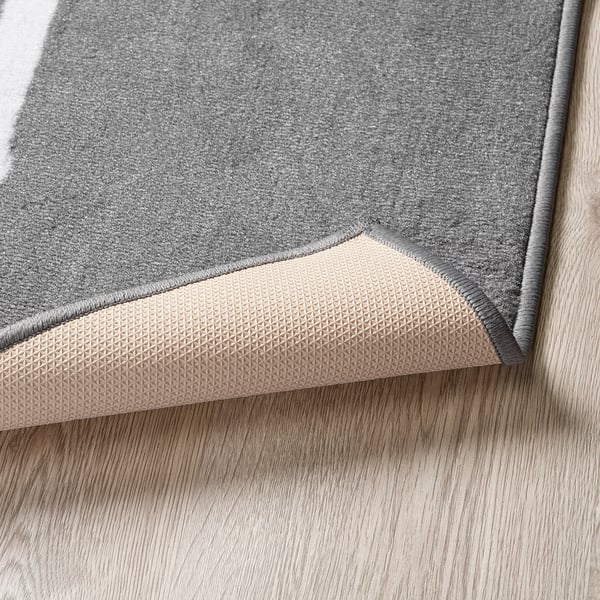 HEMMAHOS Alfombra, gris, 39 3/8x63 "