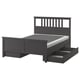 HEMNES Armazón cama+4 cajas almacenaje, gris oscuro teñido/Lyngör blanco, Tamaño King