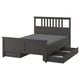 HEMNES Armazón cama+4 cajas almacenaje, gris oscuro teñido/Lyngör gris oscuro, Tamaño queen