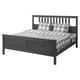 HEMNES Armazón de cama, gris oscuro teñido/Lönset, Tamaño King