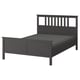 HEMNES Armazón de cama, gris oscuro teñido/Lyngör gris oscuro, Tamaño queen