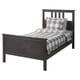 HEMNES Armazón de cama, gris oscuro teñido, Tamaño twin