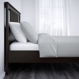 HEMNES Armazón de cama, negro-marrón/Lönset, Tamaño full