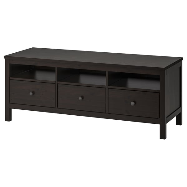 HEMNES Banco para TV, negro-marrón, 58 1/4x18 1/2x22 1/2 "