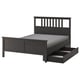 HEMNES Base de cama+2 cajas almacenamiento, gris oscuro teñido/Lyngör gris oscuro, Tamaño King