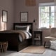 HEMNES Base de cama+2 cajas almacenamiento, negro-marrón/Lyngör gris oscuro, Tamaño twin