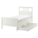 HEMNES Base de cama+2 cajas almacenamiento, teñido en blanco/Lönset, Tamaño twin