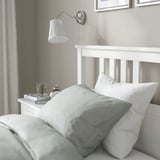 HEMNES Base de cama+2 cajas almacenamiento, teñido en blanco/Lönset, Tamaño twin