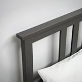 HEMNES Base de cama+4 cajas almacenamiento, gris oscuro teñido/Lyngör blanco, Tamaño full