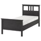 HEMNES Base de cama con colchón, gris oscuro teñido/Valevåg firme, Tamaño twin