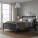 HEMNES Base de cama, gris oscuro teñido/Lyngör gris oscuro, Tamaño full
