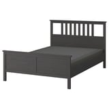 HEMNES Base de cama, gris oscuro teñido/Lyngör gris oscuro, Tamaño queen