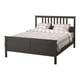 HEMNES Base de cama, negro-marrón/Lönset, Tamaño queen