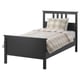 HEMNES Base de cama, negro-marrón/Lönset, Tamaño twin