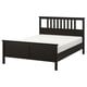 HEMNES Base de cama, negro-marrón/Luröy, Tamaño queen