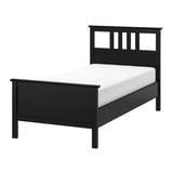 HEMNES Base de cama, negro-marrón/Luröy, Tamaño twin