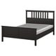 HEMNES Base de cama, negro-marrón/Lyngör blanco, Tamaño King