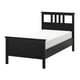 HEMNES Base de cama, negro-marrón/Lyngör gris oscuro, Tamaño twin