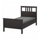 HEMNES Base de cama, negro-marrón/Lyngör gris oscuro, Tamaño twin