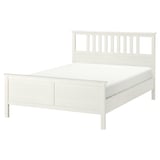 HEMNES Base de cama, teñido en blanco/Lönset, Tamaño queen