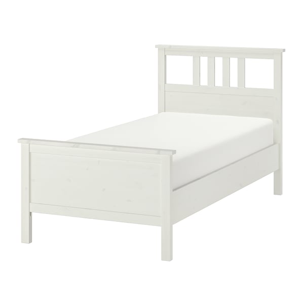 HEMNES Base de cama, teñido en blanco/Lyngör blanco, Tamaño twin