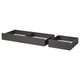 HEMNES Caja almacenaje cama, juego 2, gris oscuro teñido, Tamaño queen/king