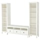 HEMNES Combinación de almacenaje para TV, teñido en blanco, 96 1/2x77 1/2 "