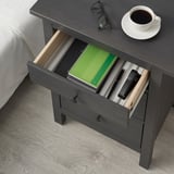 HEMNES Cómoda de 3 cajones, gris oscuro teñido, 22 7/8x31 1/8 "