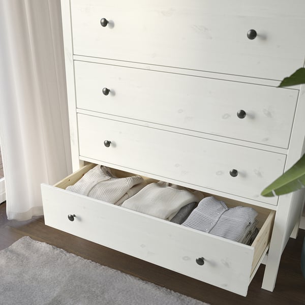 HEMNES Cómoda de 6 cajones, teñido en blanco, 42 1/2x51 5/8 "