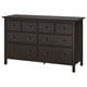 HEMNES Cómoda de 8 cajones, negro-marrón, 63x37 3/4 "