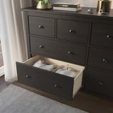 HEMNES Cómoda de 8 cajones, negro-marrón, 63x37 3/4 "