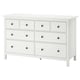 HEMNES Cómoda de 8 cajones, teñido en blanco, 63x37 3/4 "