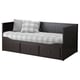 HEMNES Diván+3 cajones/2 colchones, negro-marrón/Ågotnes firme, Tamaño twin