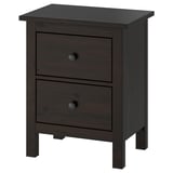 HEMNES Gavetero de 2 cajones, negro-marrón, 21 1/4x26 "