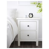 HEMNES Gavetero de 2 cajones, teñido en blanco, 21 1/4x26 "