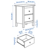 HEMNES Gavetero de 2 cajones, teñido en blanco, 21 1/4x26 "