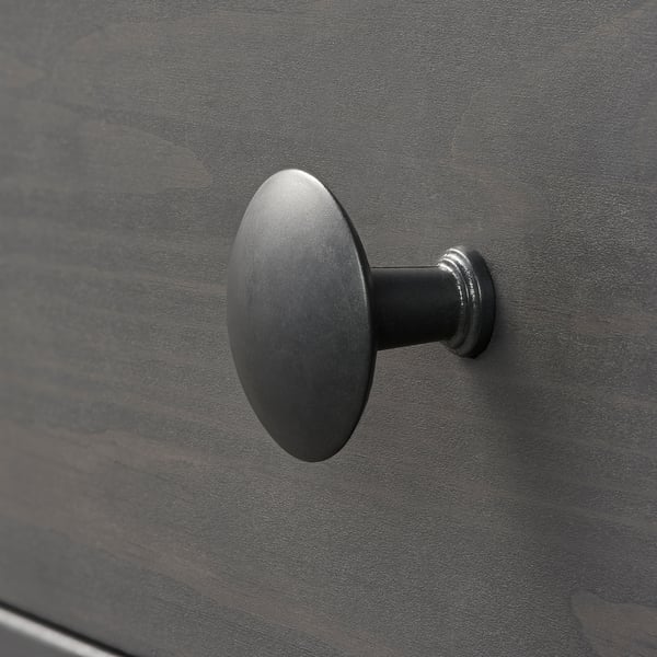 HEMNES Gavetero de 3 cajones, gris oscuro teñido, 22 7/8x31 1/8 "