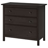 HEMNES Gavetero de 3 cajones, negro-marrón, 42 1/2x37 3/4 "