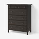 HEMNES Gavetero de 6 cajones, negro-marrón, 42 1/2x51 5/8 "