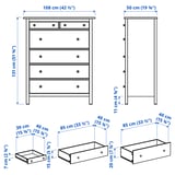 HEMNES Gavetero de 6 cajones, teñido en blanco, 42 1/2x51 5/8 "
