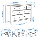 HEMNES Gavetero de 8 cajones, teñido en blanco, 63x37 3/4 "